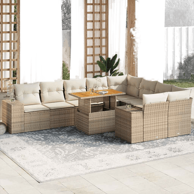 Vidaxl Hagesofa 10 deler beige