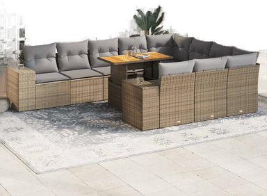 Vidaxl Hagesofa 10 deler beige
