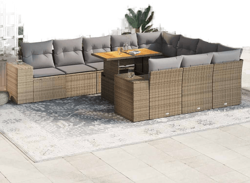 Vidaxl Hagesofa 10 deler beige