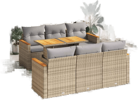 Vidaxl Hagesofa 7 deler beige