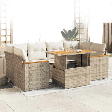 Vidaxl Hagesofa 6 deler beige