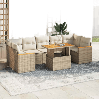 Vidaxl Hagesofa 8 deler beige