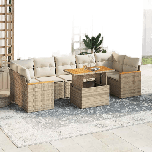 Vidaxl Hagesofa 8 deler beige