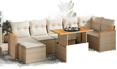 Vidaxl Hagesofa 8 deler beige