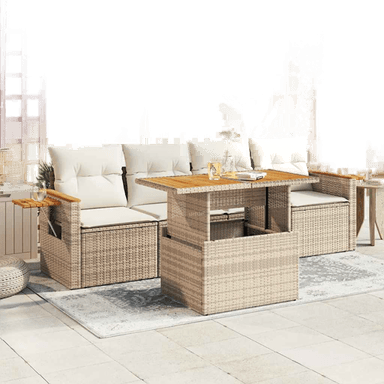 Vidaxl Hagesofa 5 deler beige