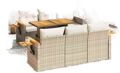 Vidaxl Hagesofa 7 deler beige