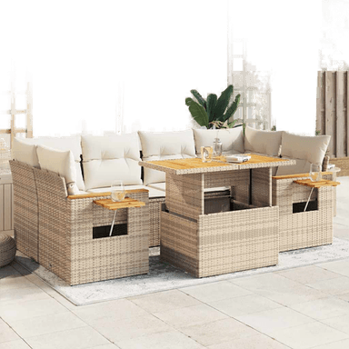 Vidaxl Hagesofa 7 deler beige