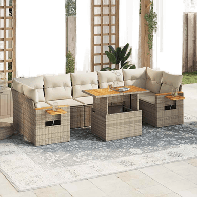 Vidaxl Hagesofa 8 deler beige