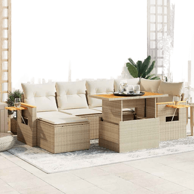 Vidaxl Hagesofa 7 deler beige