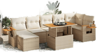 Vidaxl Hagesofa 8 deler beige