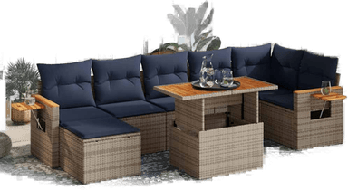 Vidaxl Hagesofa 8 deler brun