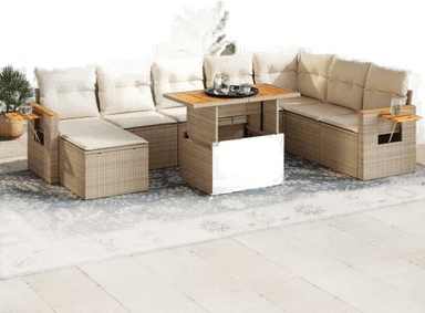 Vidaxl Hagesofa 9 deler beige