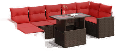 Vidaxl Hagesofa 8 deler brun