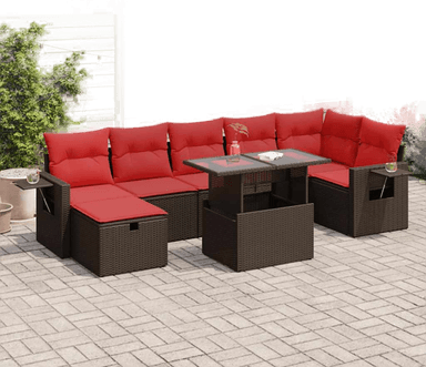 Vidaxl Hagesofa 8 deler brun