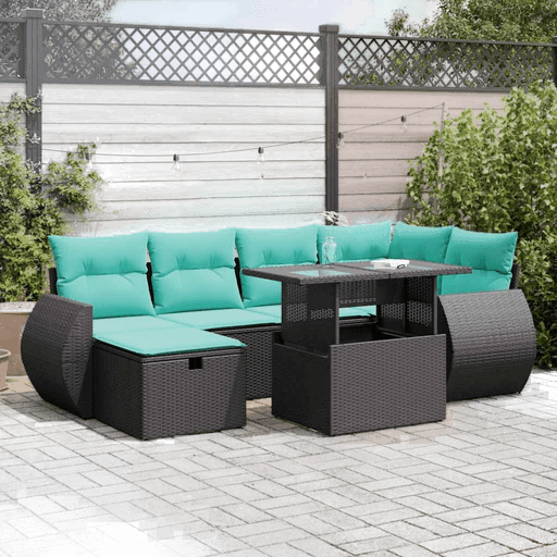 Vidaxl Hagesofa 7 deler grå polyrotting