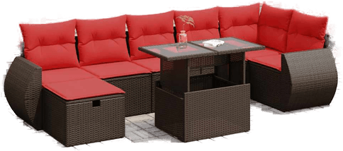 Vidaxl Hagesofa 8 deler brun