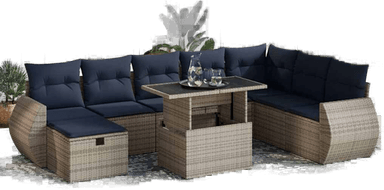 Vidaxl Hagesofa 9 deler brun