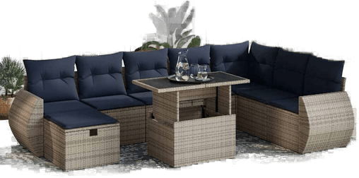 Vidaxl Hagesofa 9 deler brun