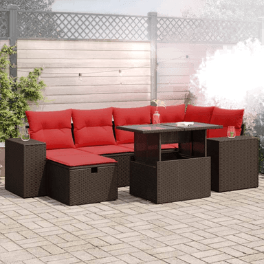 Vidaxl Hagesofa 7 deler svart