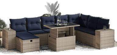 Vidaxl Hagesofa 9 deler brun