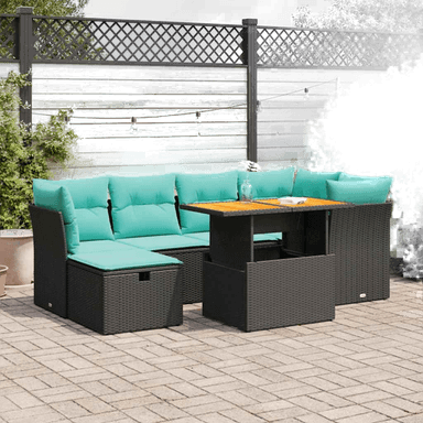 Vidaxl Hagesofa 7 deler brun