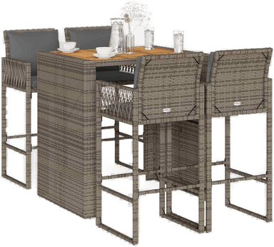 Vidaxl Hagebarsett 5 deler grå