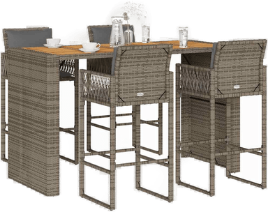 Vidaxl Hagebarsett 5 deler grå