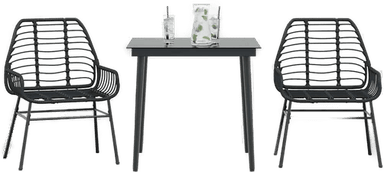 Vidaxl Hagespisegruppe 3 deler svart