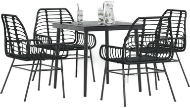 Vidaxl Hagespisegruppe 5 deler svart