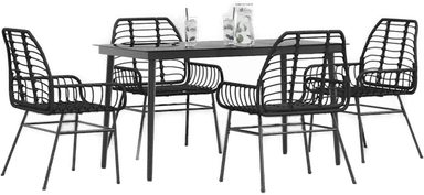 Vidaxl Hagespisegruppe 5 deler svart