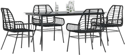 Vidaxl Hagespisegruppe 5 deler svart