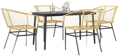 Vidaxl Hagespisegruppe 5 deler brun