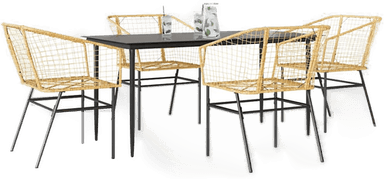 Vidaxl Hagespisegruppe 5 deler brun