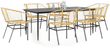 Vidaxl Hagespisegruppe 7 deler brun