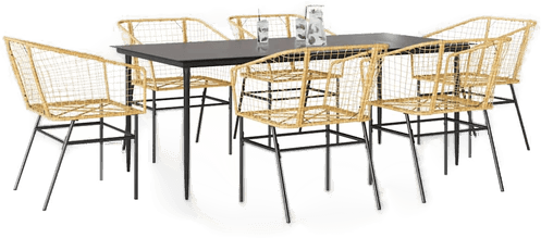 Vidaxl Hagespisegruppe 7 deler brun