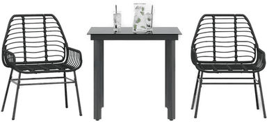 Vidaxl Hagespisegruppe 3 deler svart