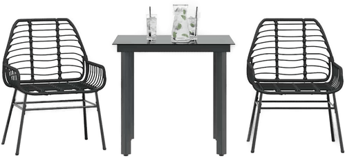 Vidaxl Hagespisegruppe 3 deler svart