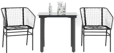 Vidaxl Hagespisegruppe 3 deler svart