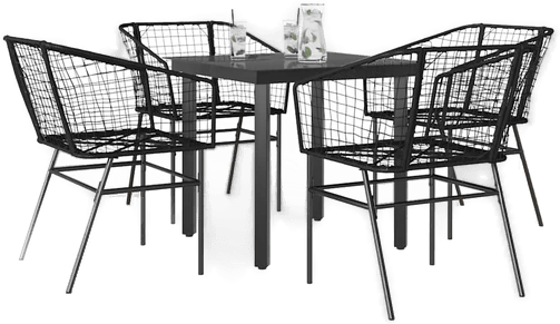 Vidaxl Hagespisegruppe 5 deler svart