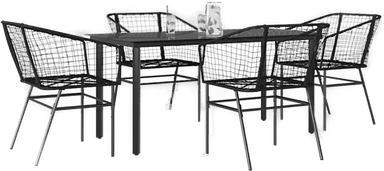 Vidaxl Hagespisegruppe 5 deler svart