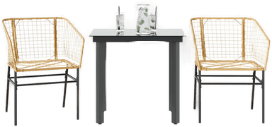 Vidaxl Hagespisegruppe 3 deler brun