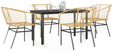 Vidaxl Hagespisegruppe 5 deler brun