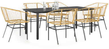 Vidaxl Hagespisegruppe 7 deler brun