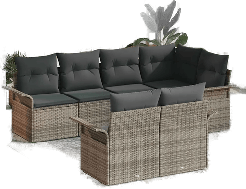 Vidaxl Hagesofa Set 7 pcs Grå