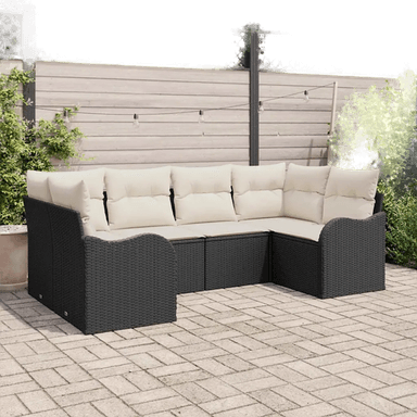 Vidaxl Hagesofa Set 6 pcs Svart