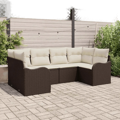 Vidaxl Hagesofa Set 6 pcs Brun