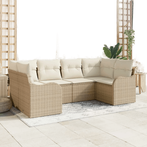 Vidaxl Hagesofa Set 6 pcs Beige