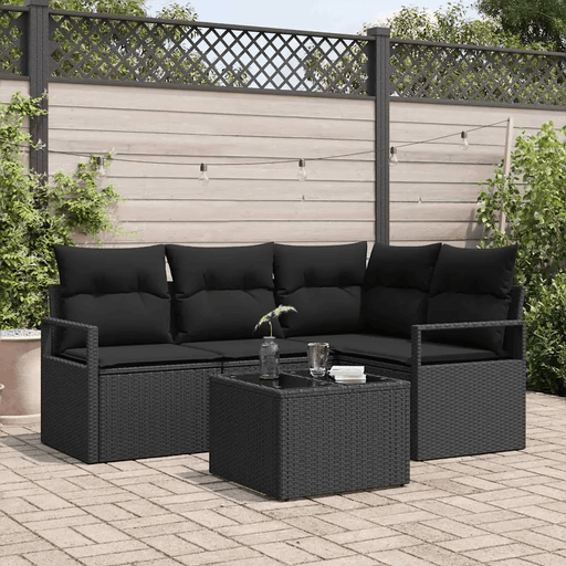 Vidaxl Sofa sett 5 pcs Svart