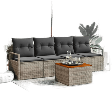 Vidaxl Hagesofa Set 5 pcs Grå