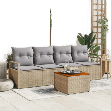 Vidaxl Hagesofa Set 5 pcs Beige